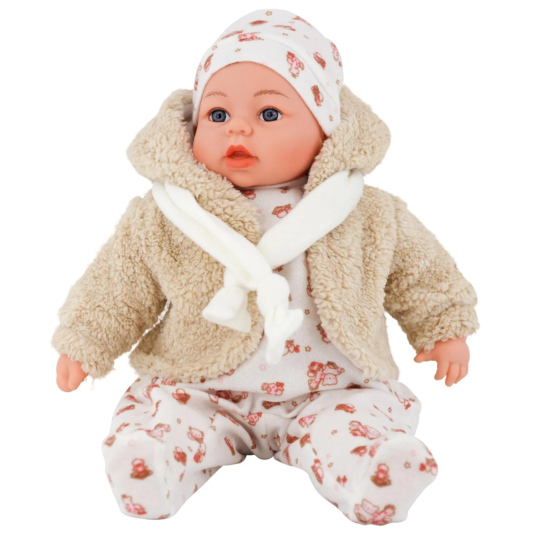 18" Bibi Girl Doll In Beige Coat