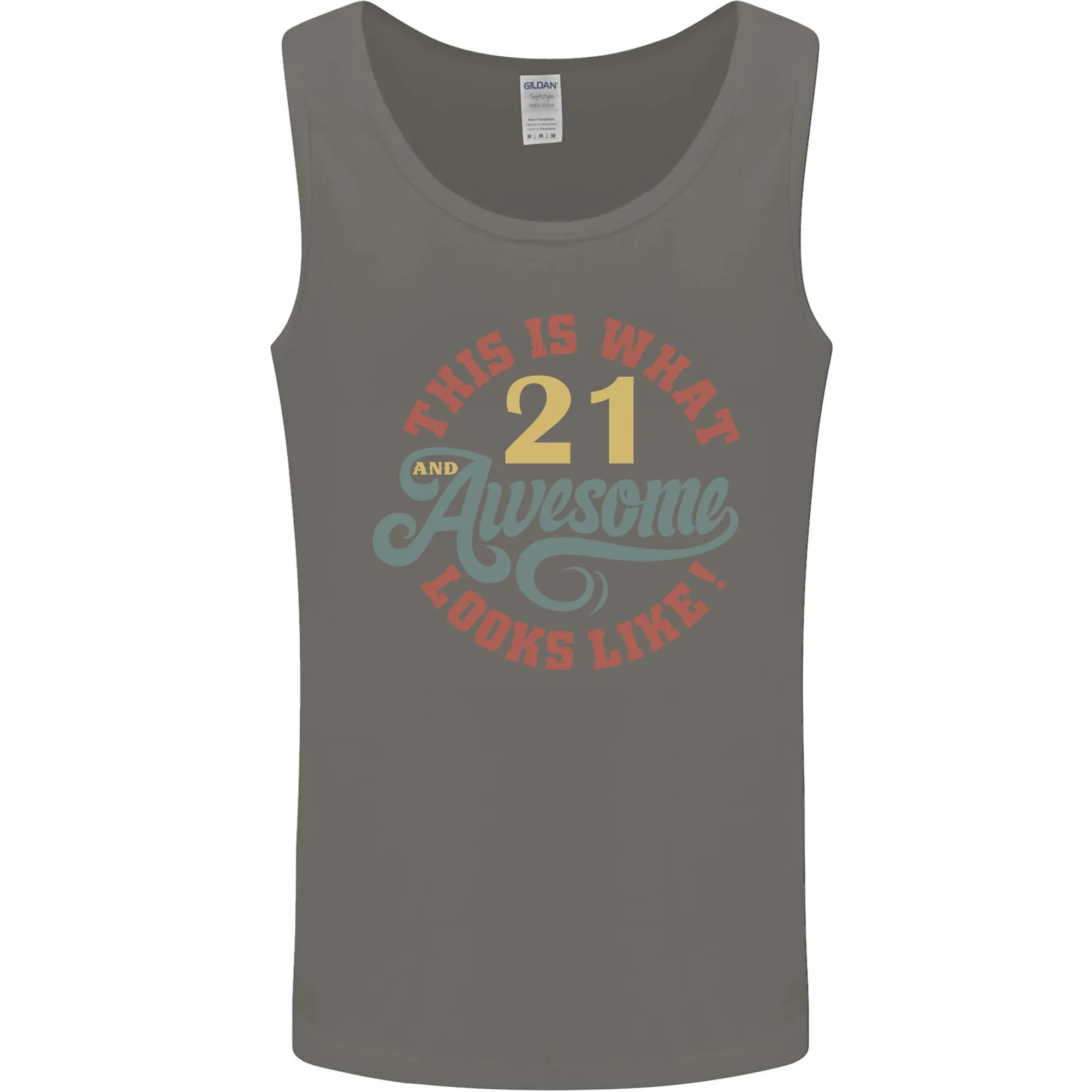 21st Birthday 21 Year Old Awesome Looks Like Mens Vest Tank Top