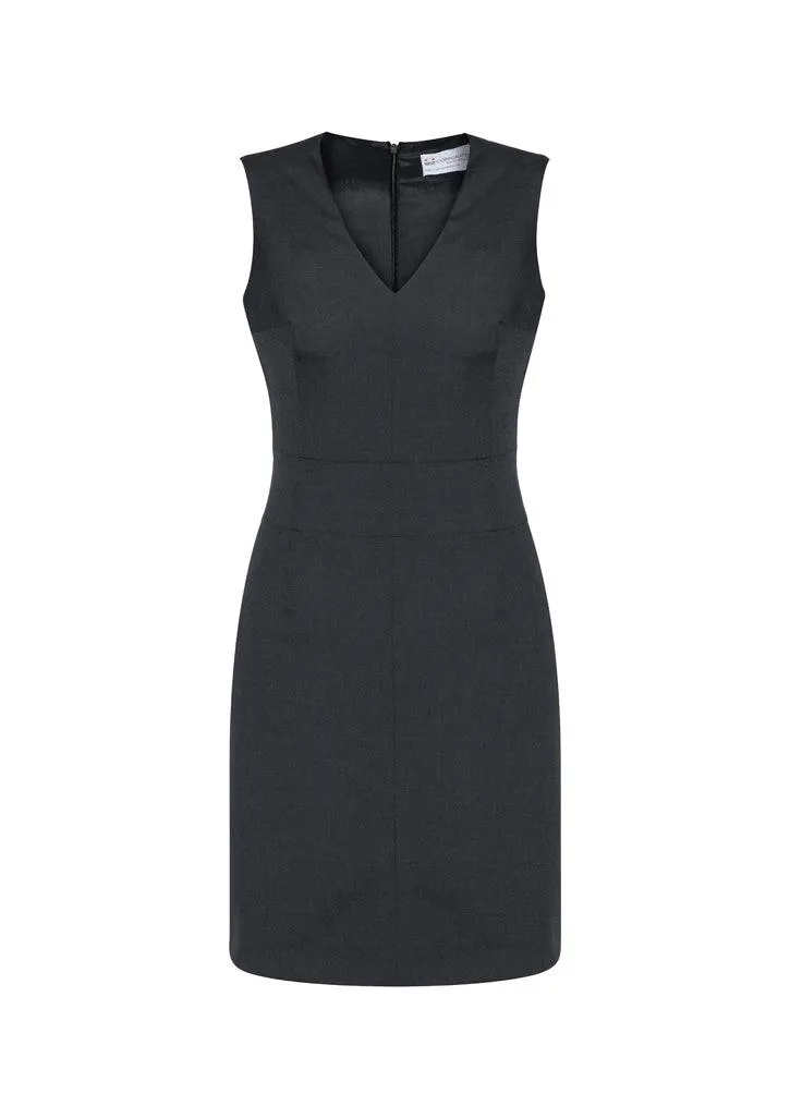 30121 Biz Corporates Womens Sleeveless V Neck Dress