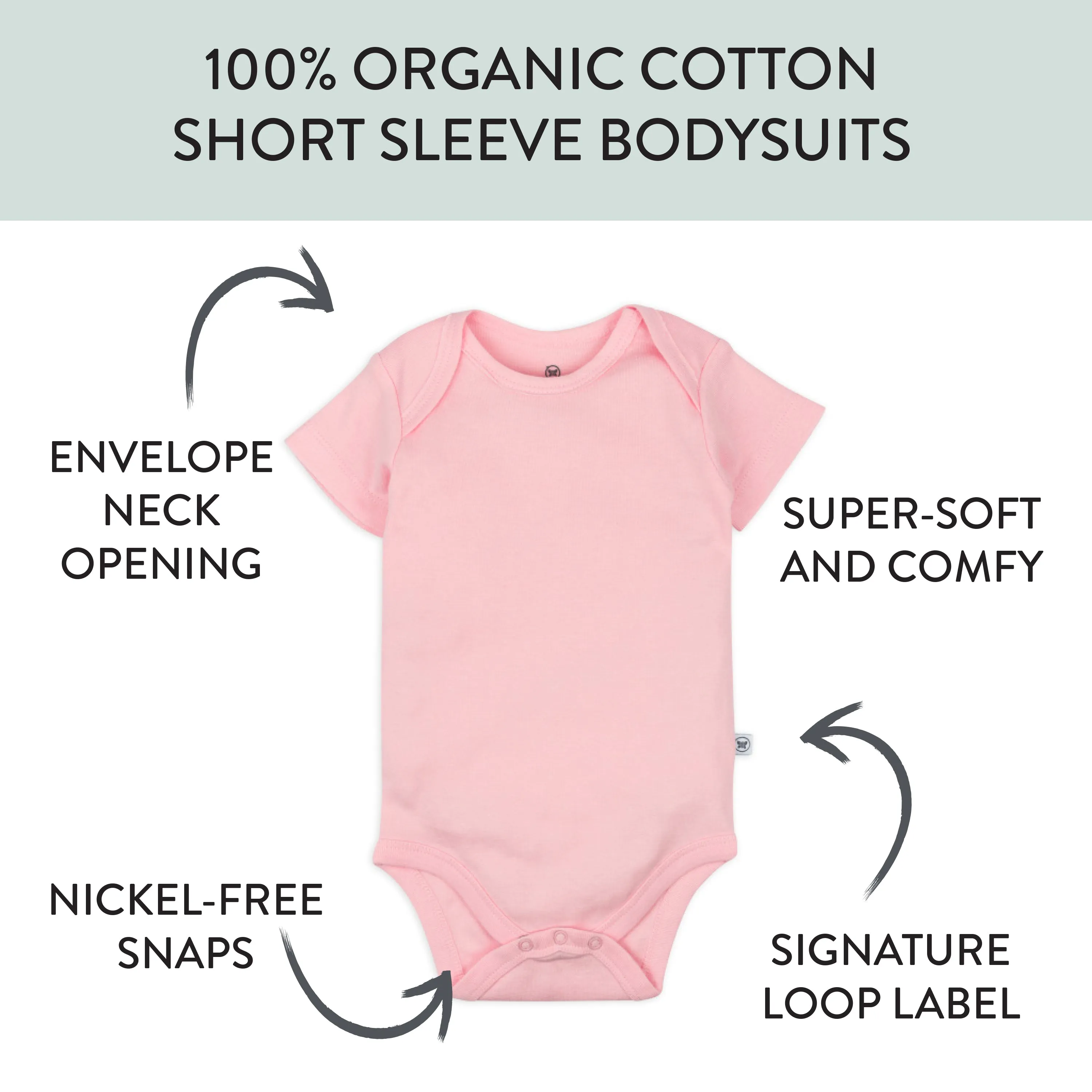 5-Pack Organic Cotton Short Sleeve Bodysuits