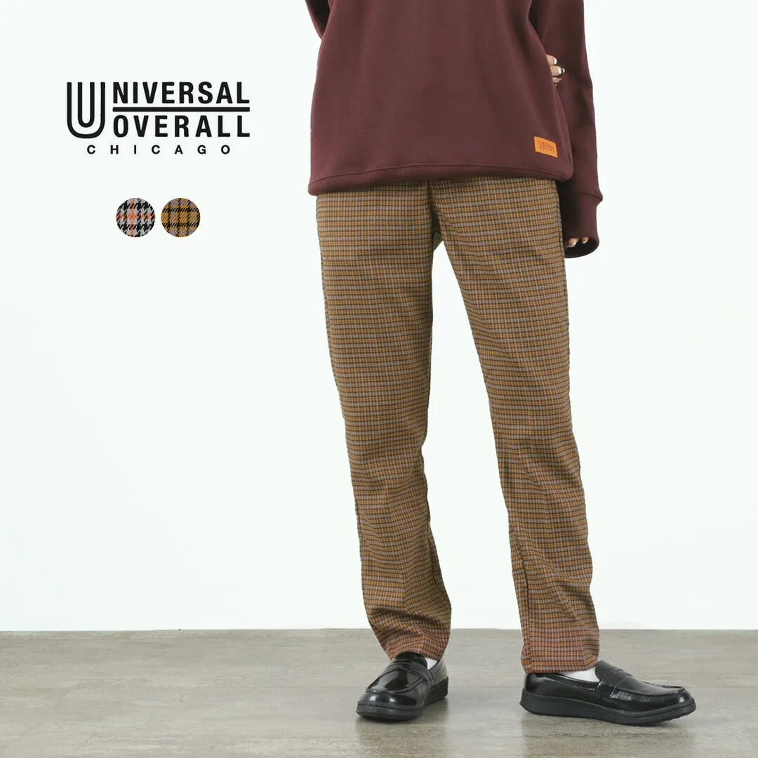 【50％OFF】UNIVERSAL OVERALL（ユニバーサルオーバーオール） ハウンドトゥース T/Rチェック オフィサーパンツ