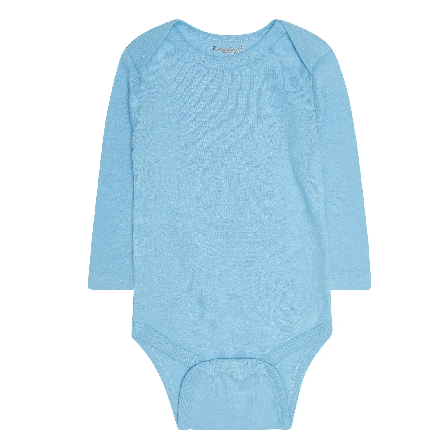 7 Pack Blue Long Sleeve Baby Bodysuits for Boys