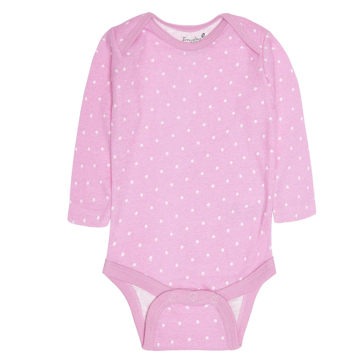 7 Pack Pink Long Sleeve Baby Bodysuits for Girls