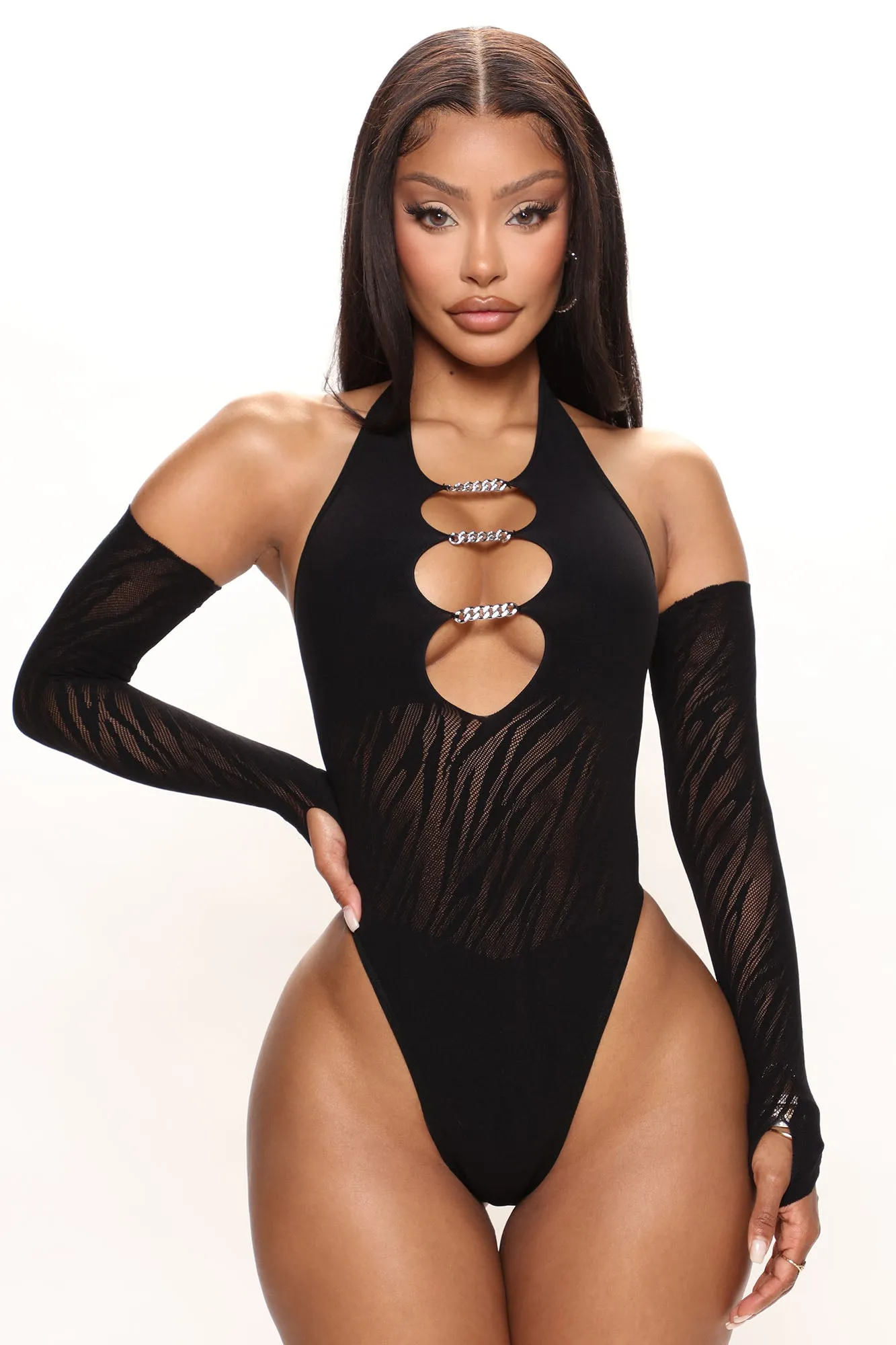 A Dime Piece Seamless Glove Bodysuit - Black