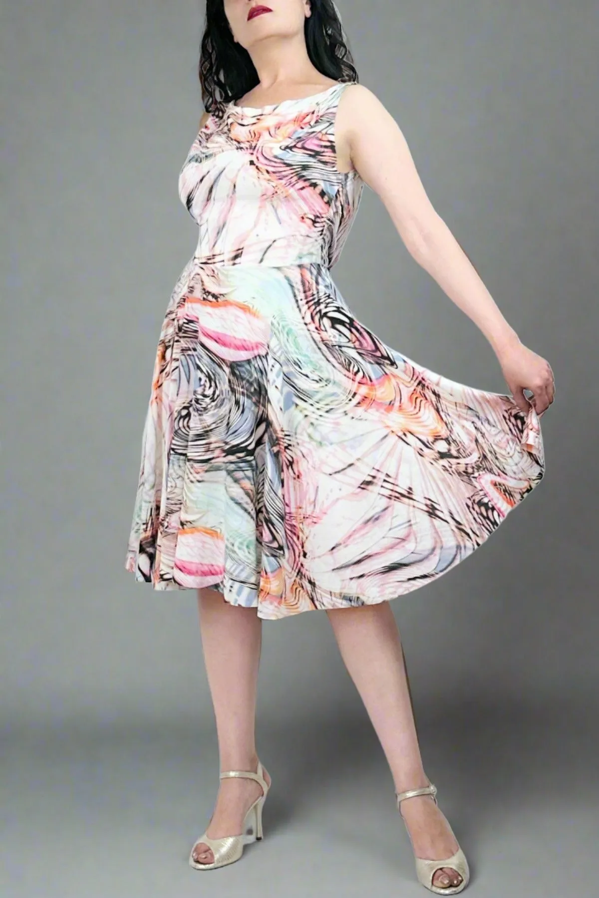 abstract fantasy ISABELLE tango dress with full skirt