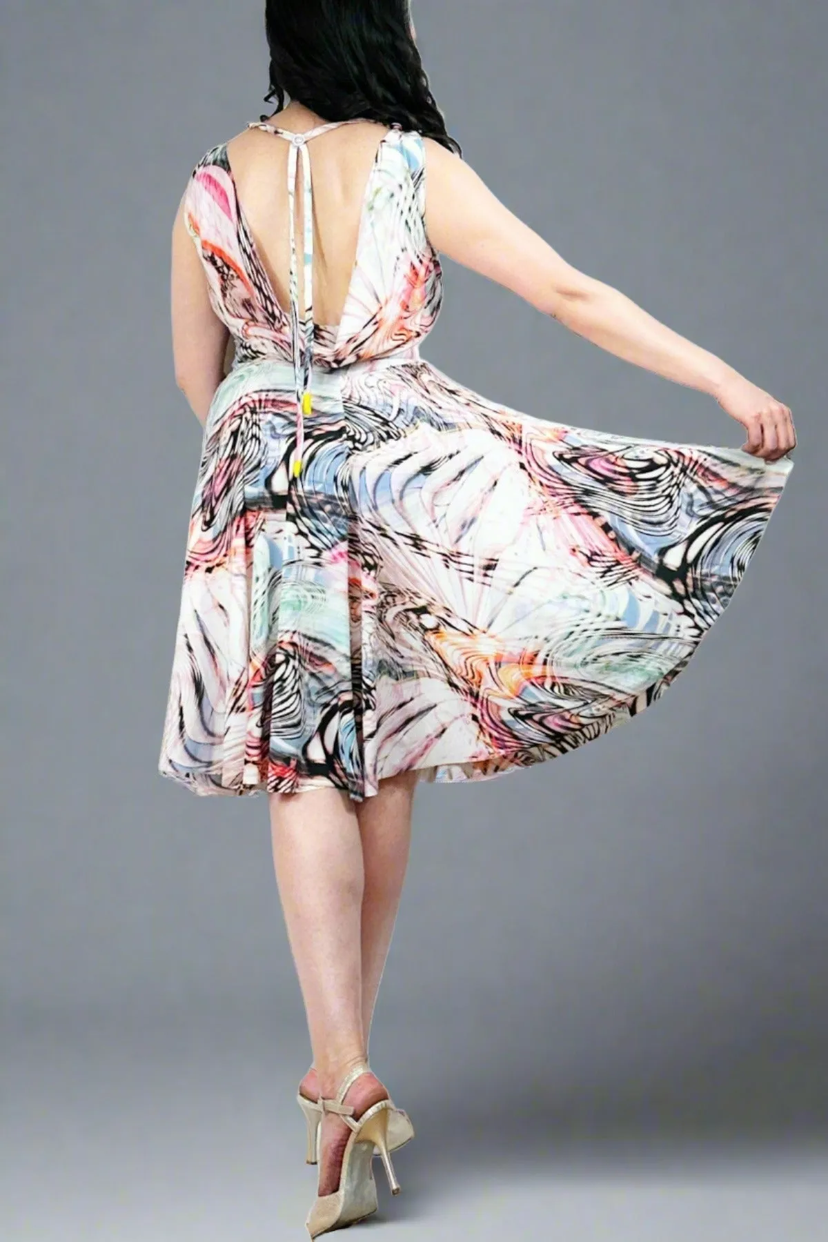 abstract fantasy ISABELLE tango dress with full skirt