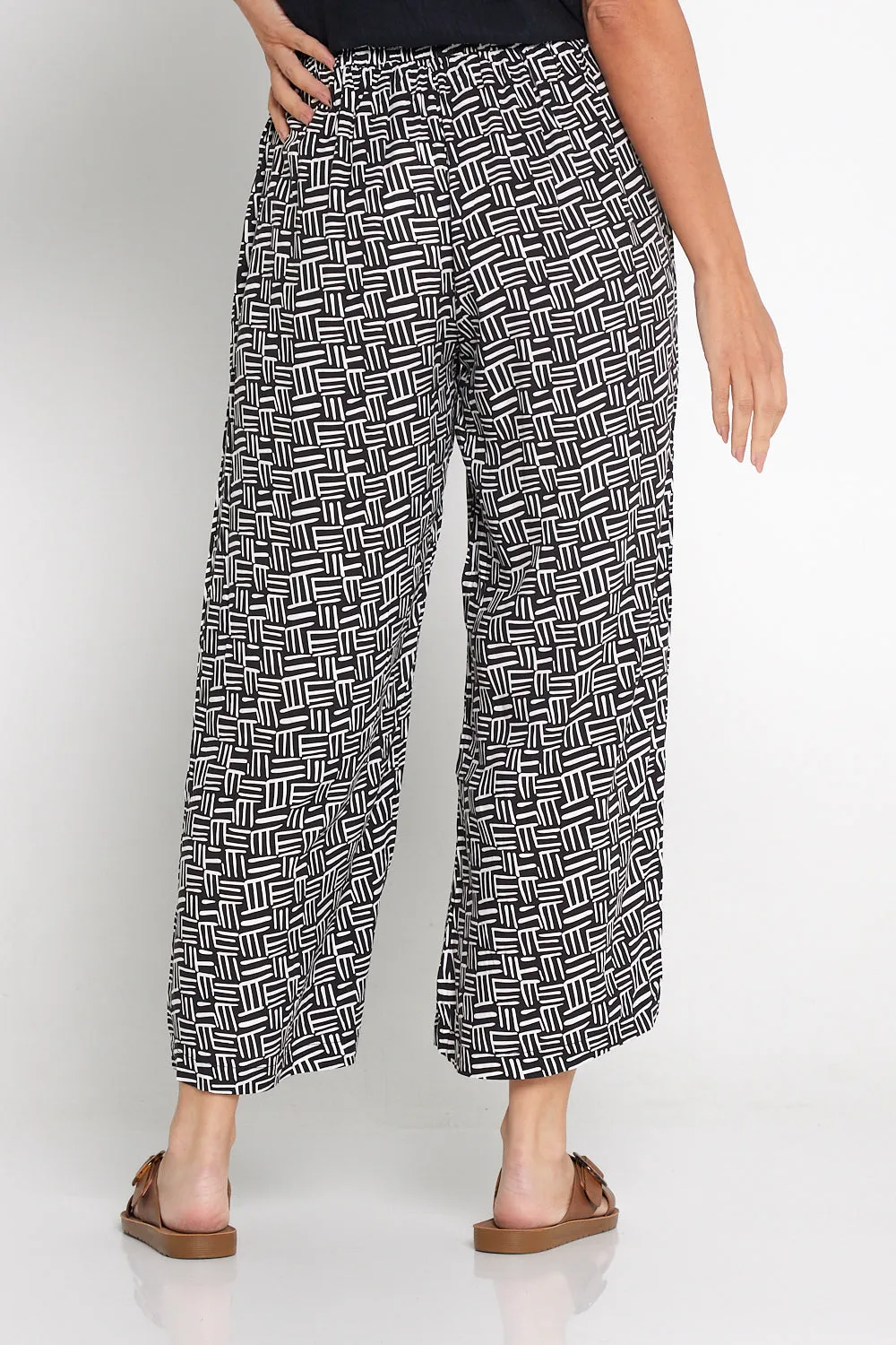 Aiko Lightweight Pants - Black/Crosshatch