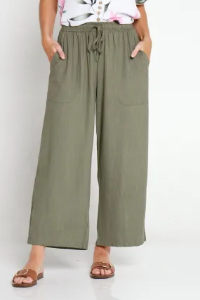 Aiko Linen Pants - Khaki