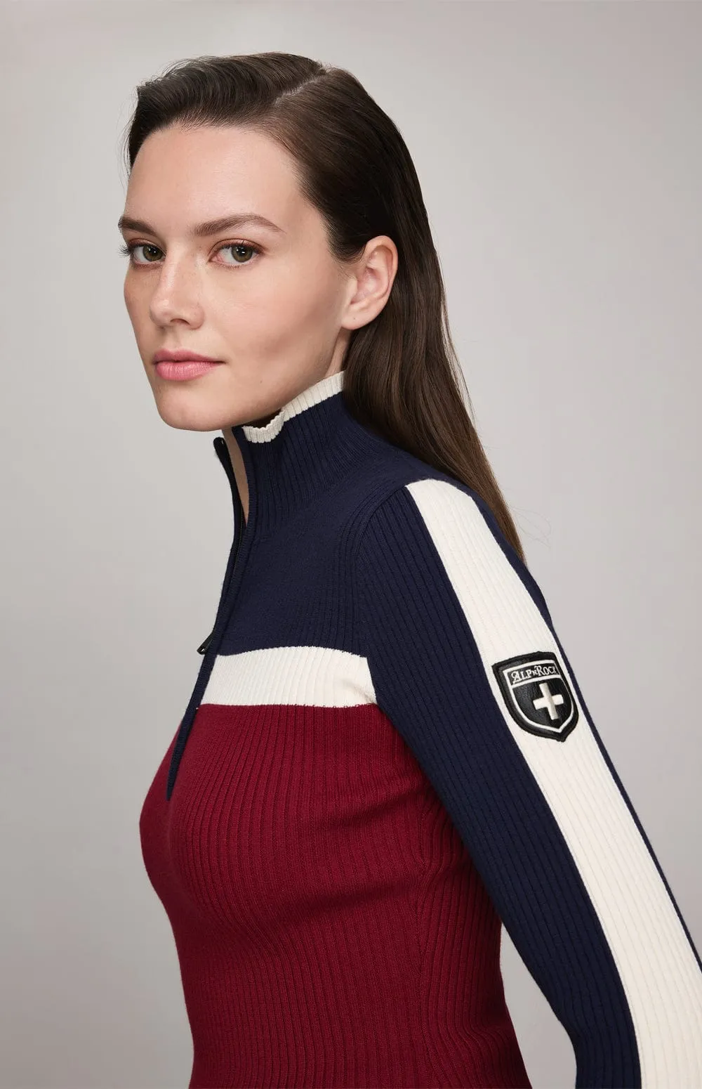 Ali II Half -Zip Sweater | Deep Red