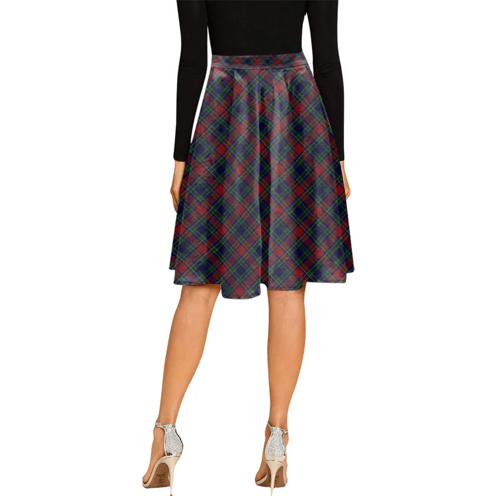 Allison Red Tartan Melete Pleated Midi Skirt