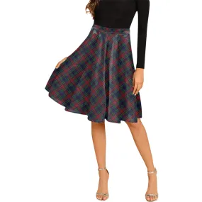 Allison Red Tartan Melete Pleated Midi Skirt