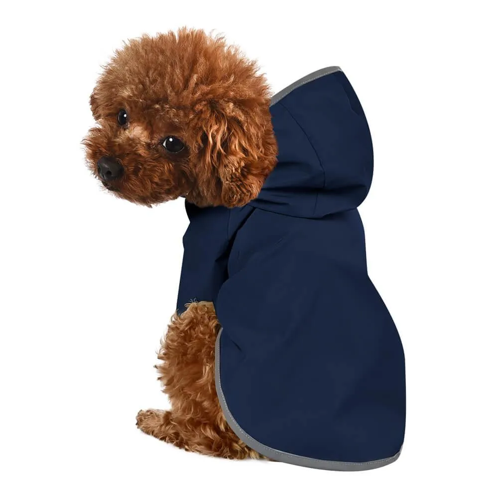 AllPetSolutions Reflective Waterproof Dog Rain Coat, Dark Blue - S / M / L