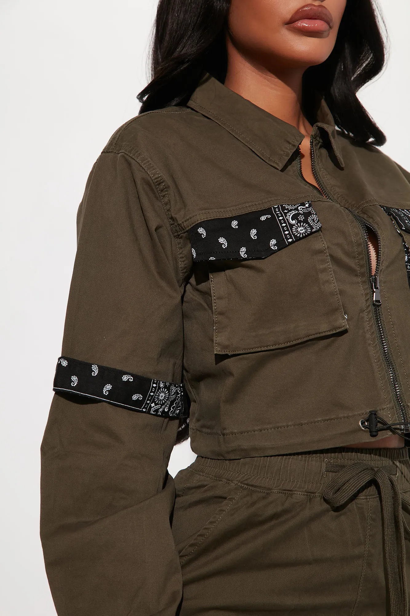 Always A Good Time Cropped Cargo Jacket - Olive