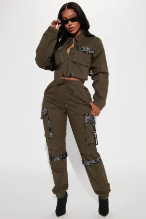 Always A Good Time Cropped Cargo Jogger - Olive