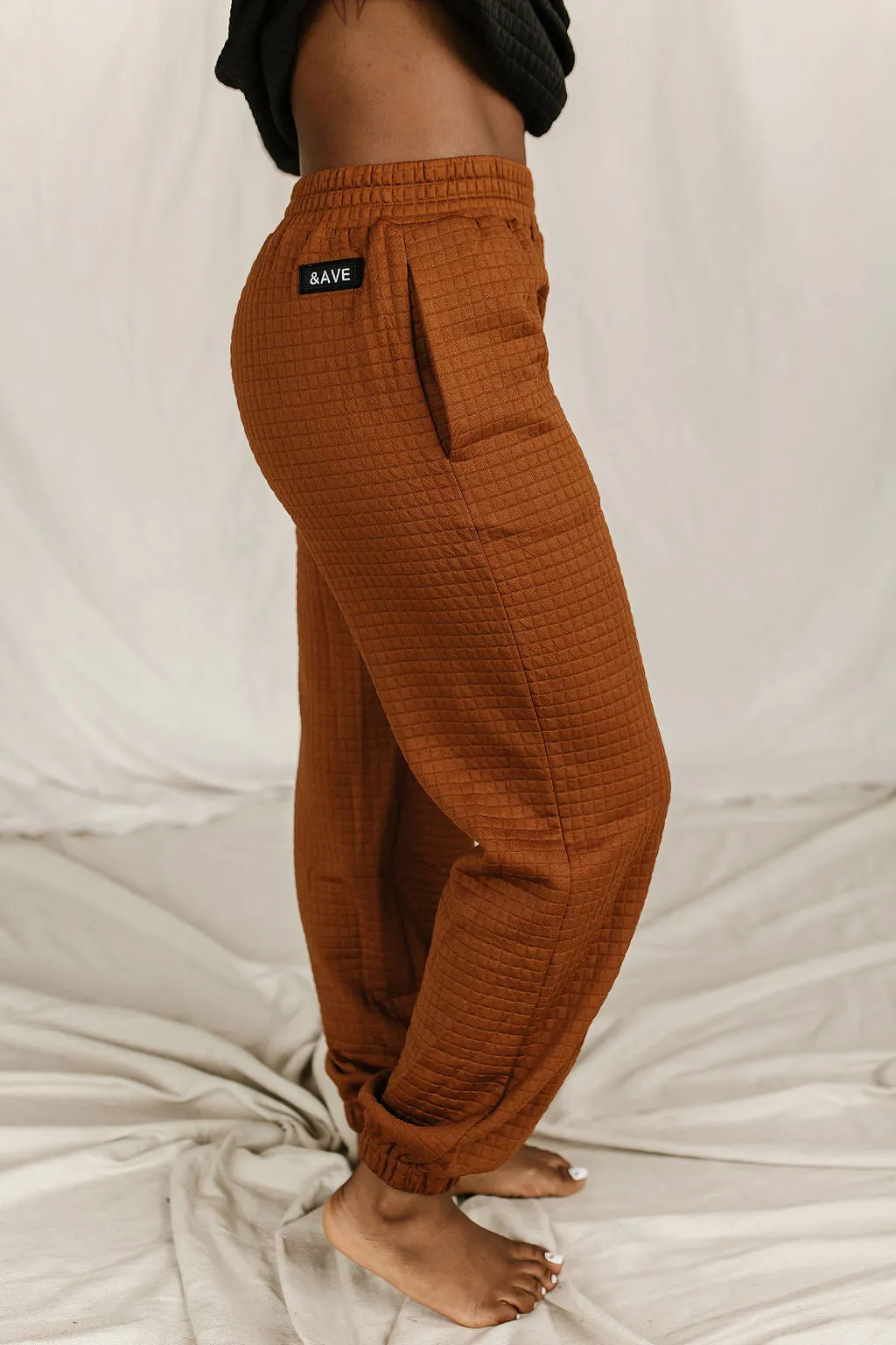 Ampersand Avenue Quilted Joggers - Copper