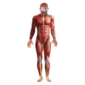 Anatomy Man Costume Adult Red Bodysuit Mask