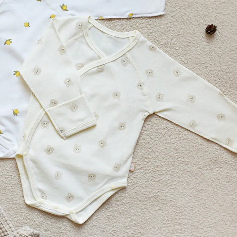 BABY & I Infant Kimono Bodysuit -Beige Bear