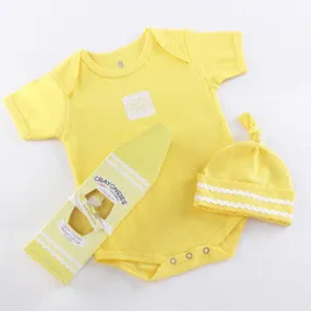 Baby Aspen Crayonsies 2 piece Yellow Baby Gift Set