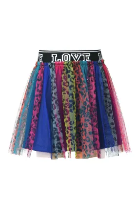 Baby Girl's Leopard Cheetah Rainbow Mesh Tutu Skirt