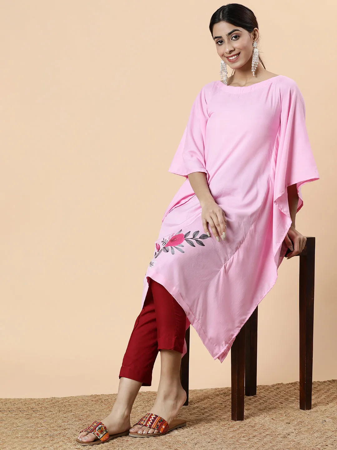 BabyPink LongKurta - GulgastaEGulab