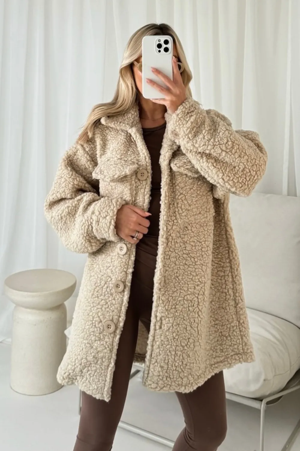 Bailey beige teddy jacket