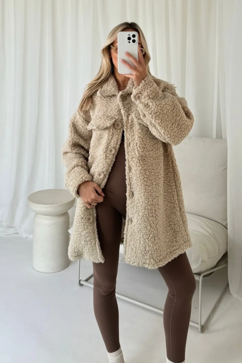 Bailey beige teddy jacket