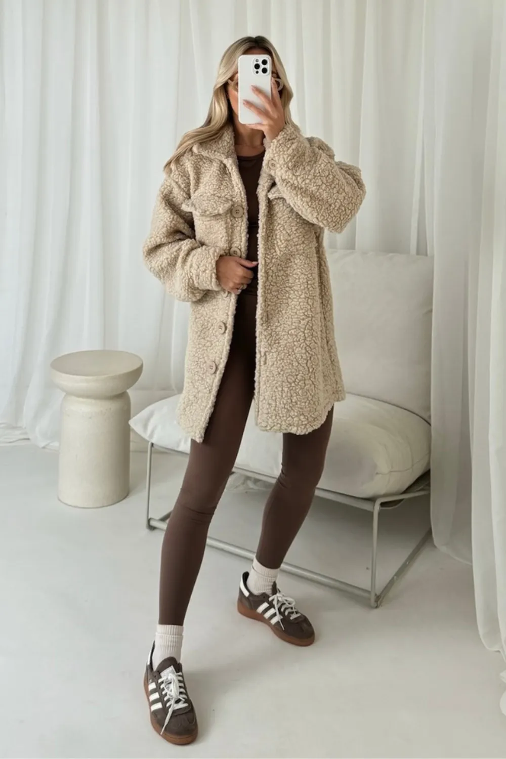 Bailey beige teddy jacket