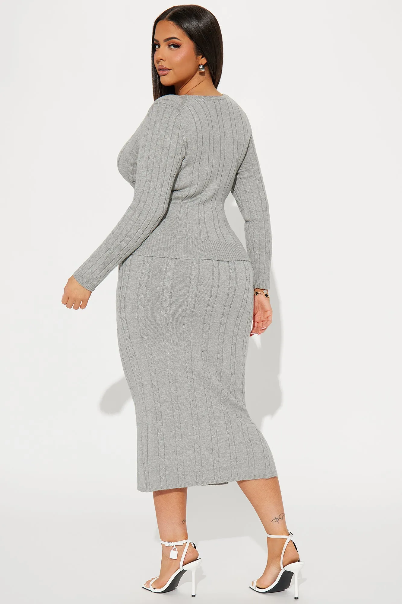 Better Than Your Ex Skirt Set - Heather Grey