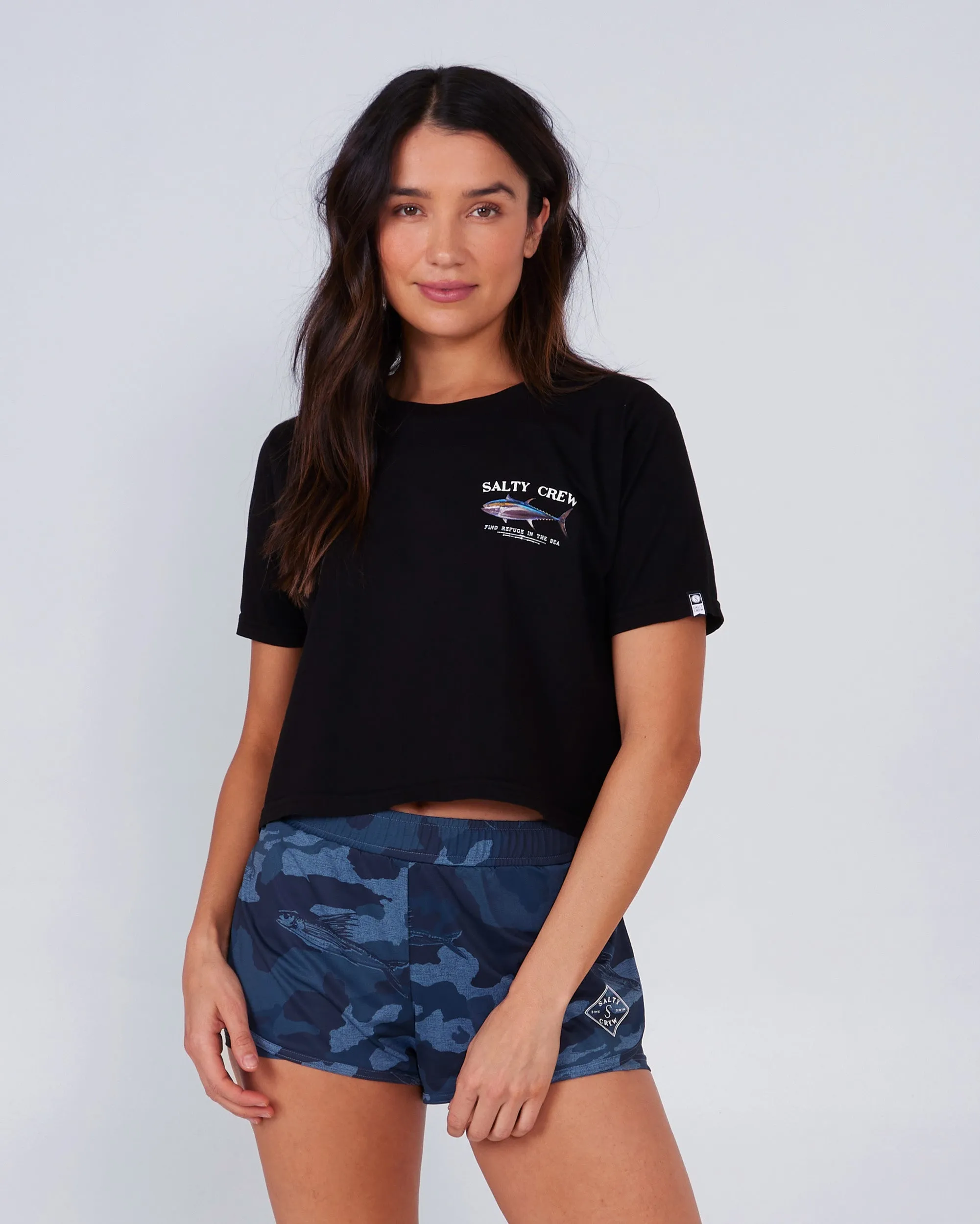 Big Blue Crop Tee - Black