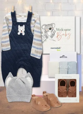 Blue Bundle & Baby Shoes Hamper