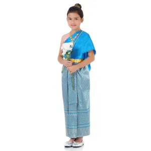 Blue Charm Traditional Chut Thai Girls Dress