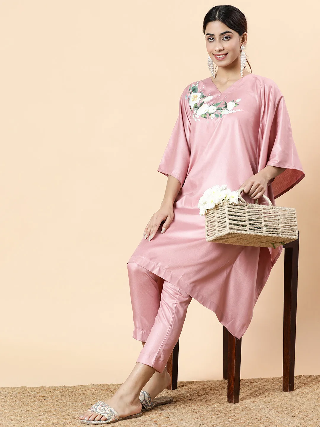 Blush Rayon LongKurta - PureGulabi