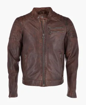 Branded Men’s Leather Biker Jacket