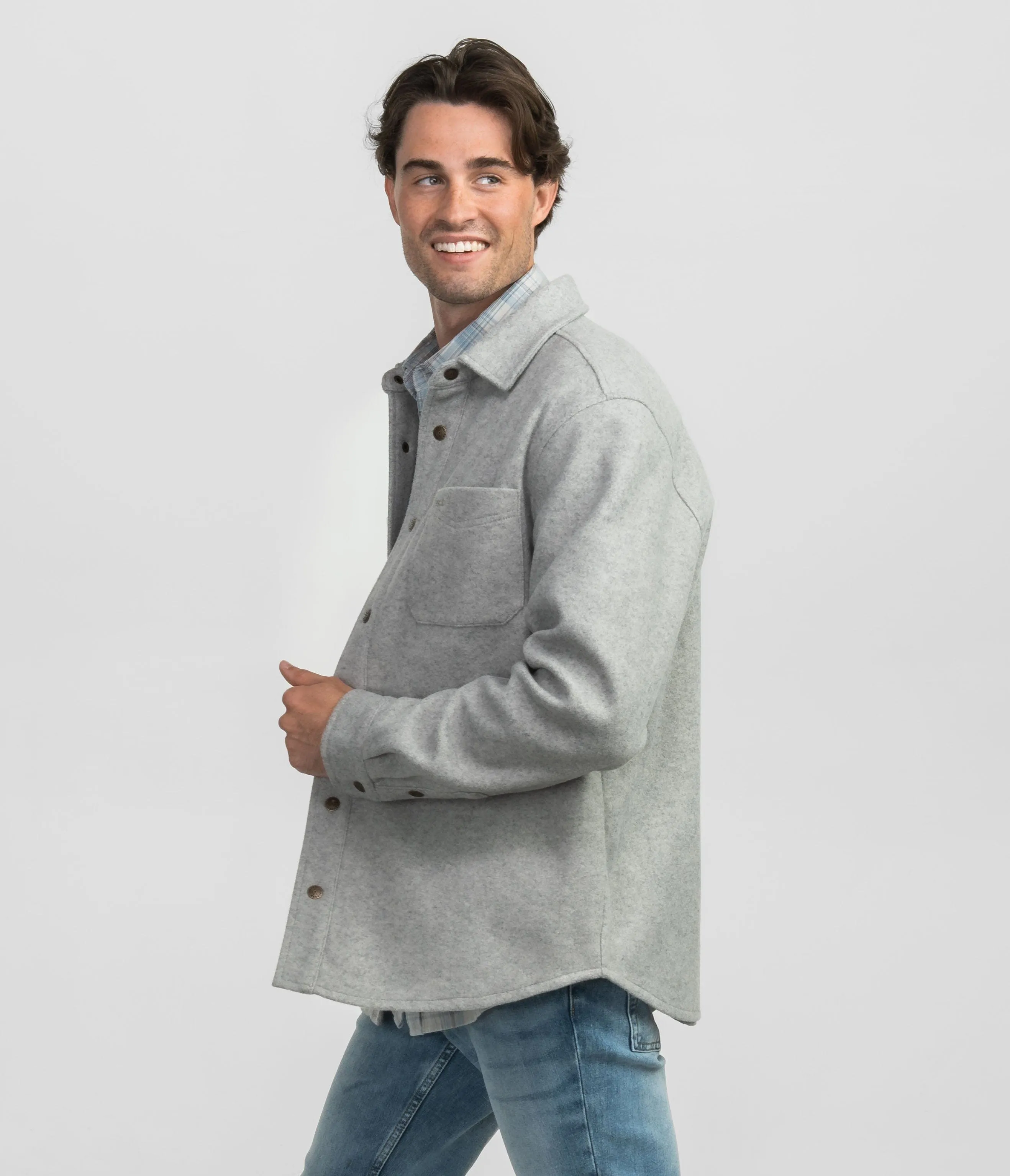 Broadway Fleece Shacket - Oyster