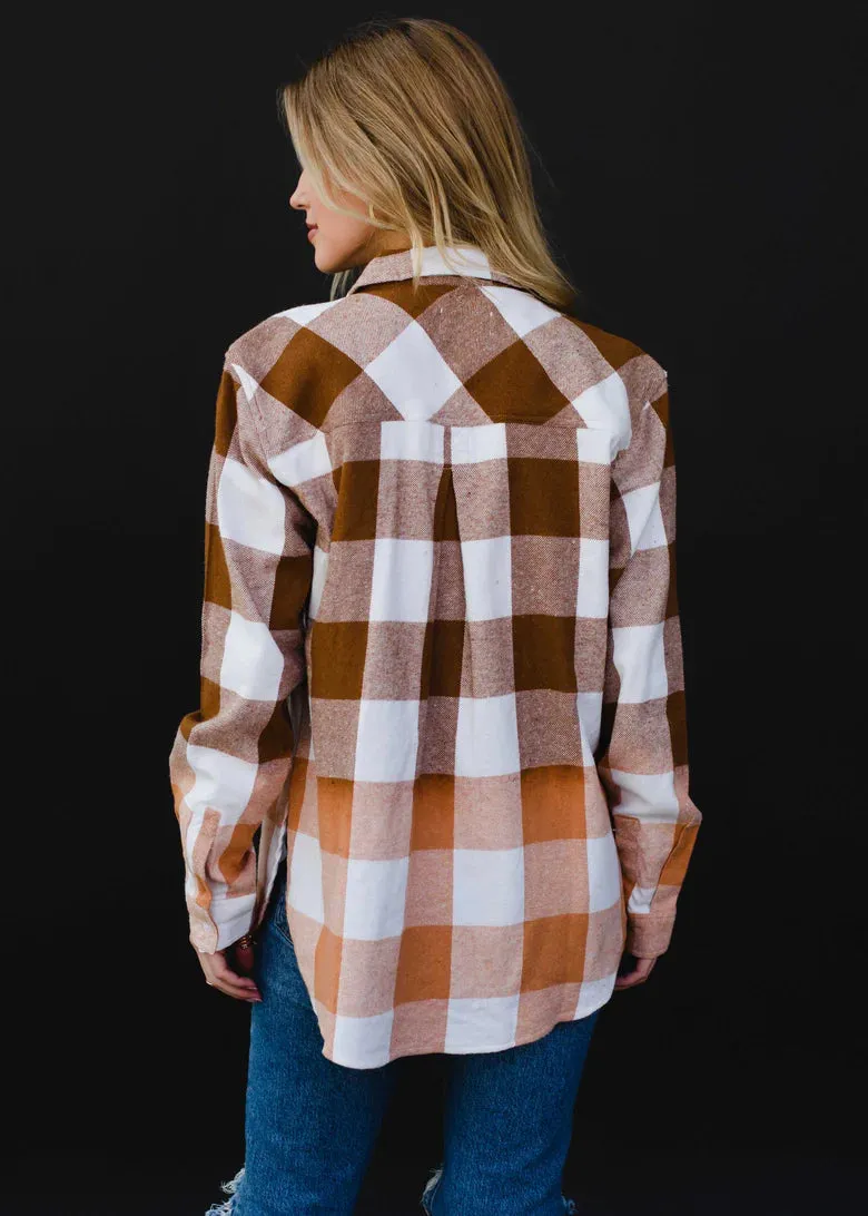 Brown & Ivory Plaid Flannel