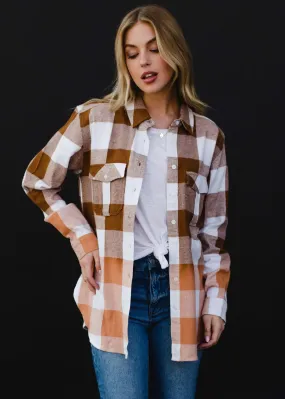 Brown & Ivory Plaid Flannel