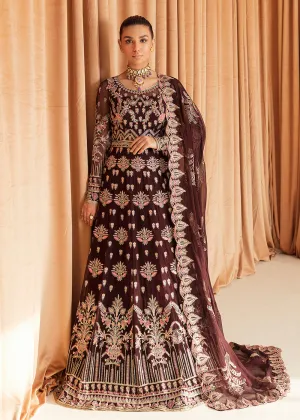 Brown Pakistani Maxi Dress | Ayzel | Fleur De Lis Formals’23 | Camellia