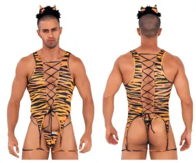 CandyMan 99734 Safari Bodysuit Color Tiger Print