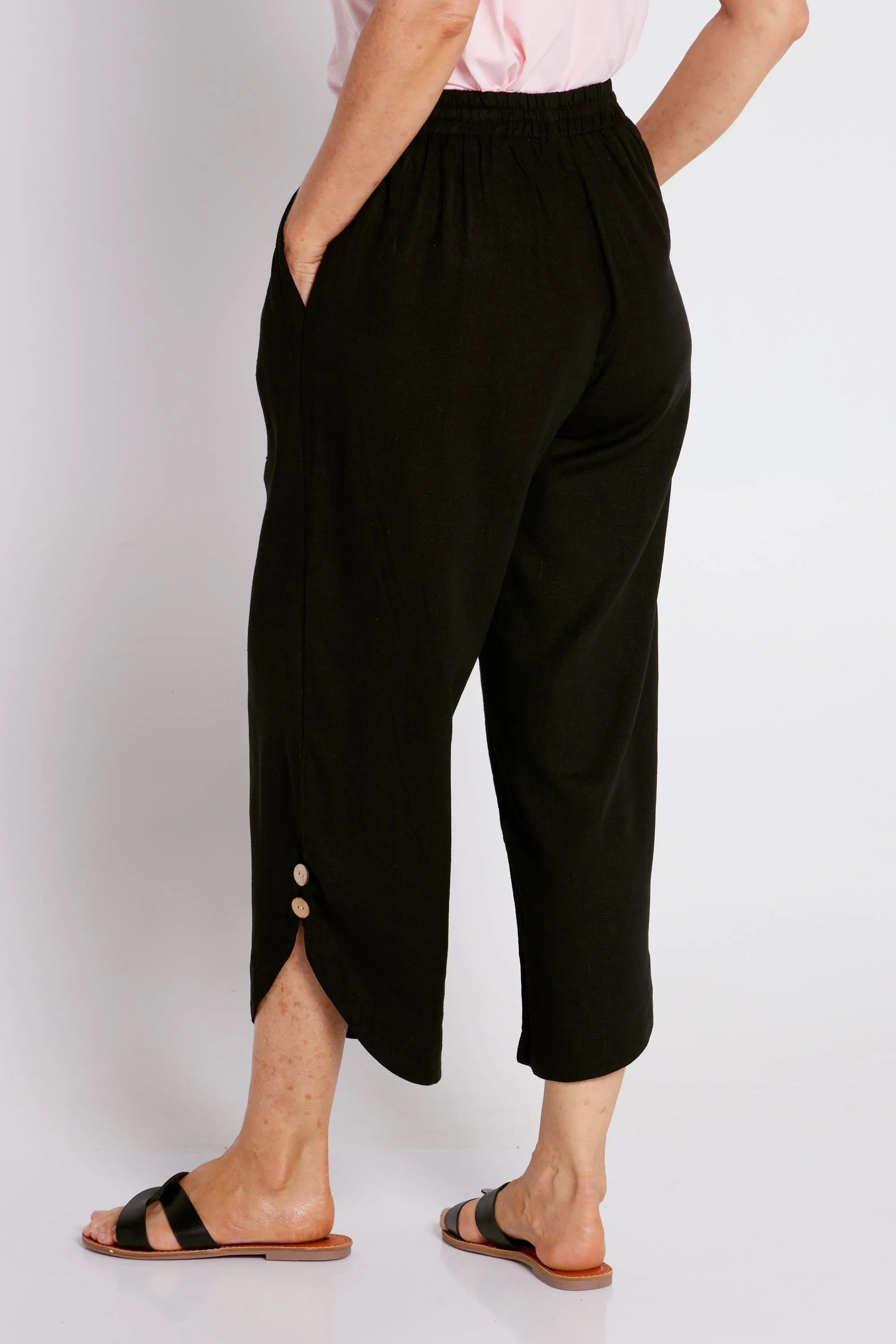 Cartia Linen Pants - Black