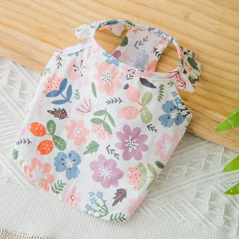 Cat Clothes Summer Floral Breathable Cat Suspender Skirt Clothing Pet Vest