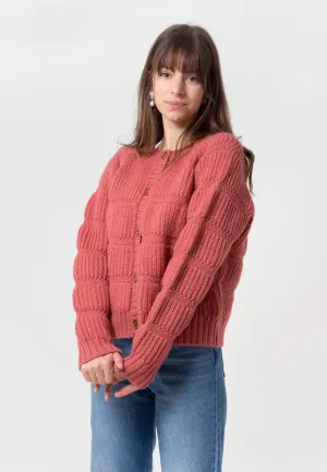 Chunky Tubes Cardi - dusty rose