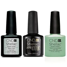 CND - Shellac Xpress5 Combo - Base, Top & Mint Convertible (0.25 OZ)