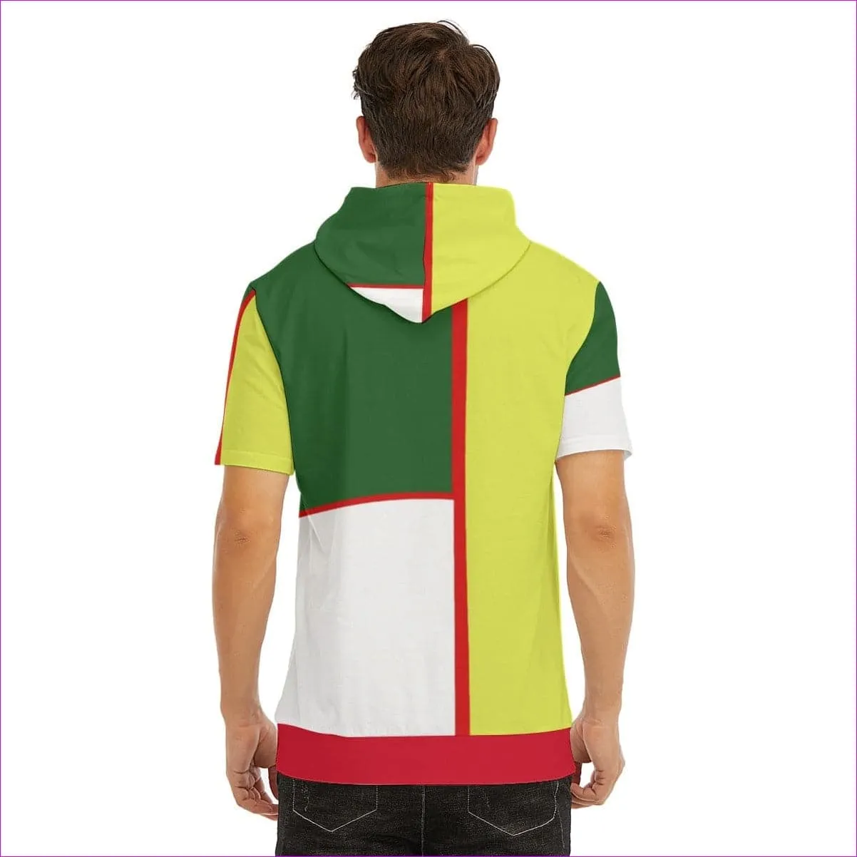 Color Block Men's T-Shirt With Hood | 100% Cotton