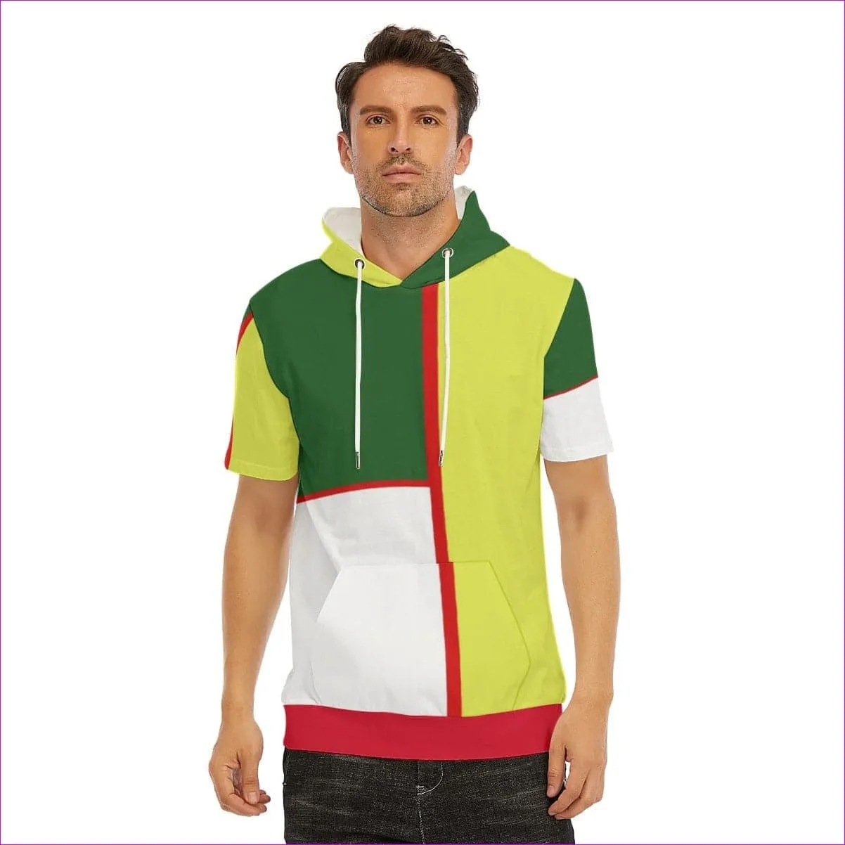 Color Block Men's T-Shirt With Hood | 100% Cotton