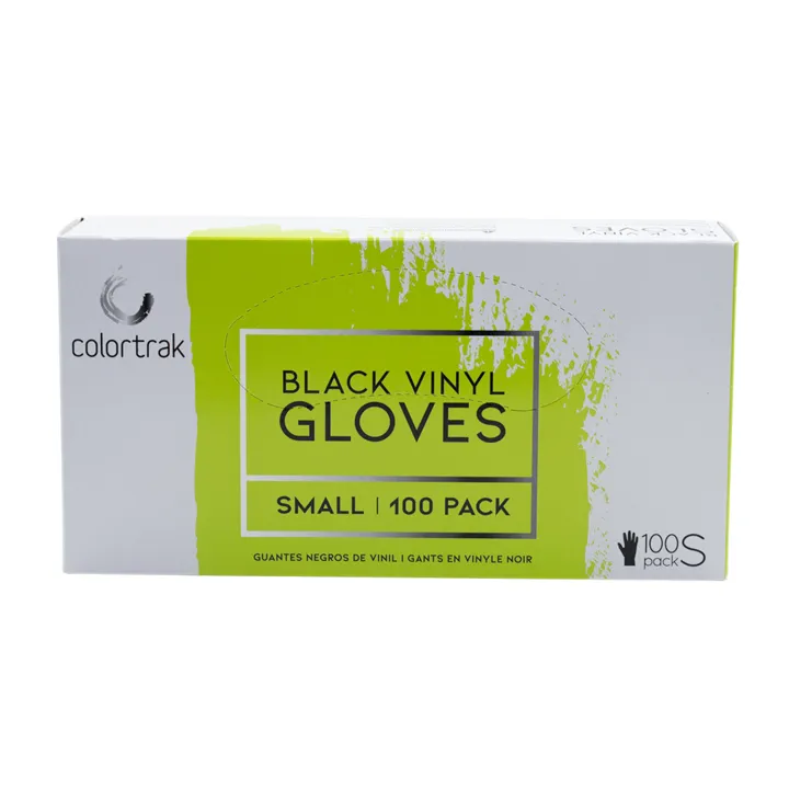 Colortrak Black Vinyl Gloves - 100 Pack