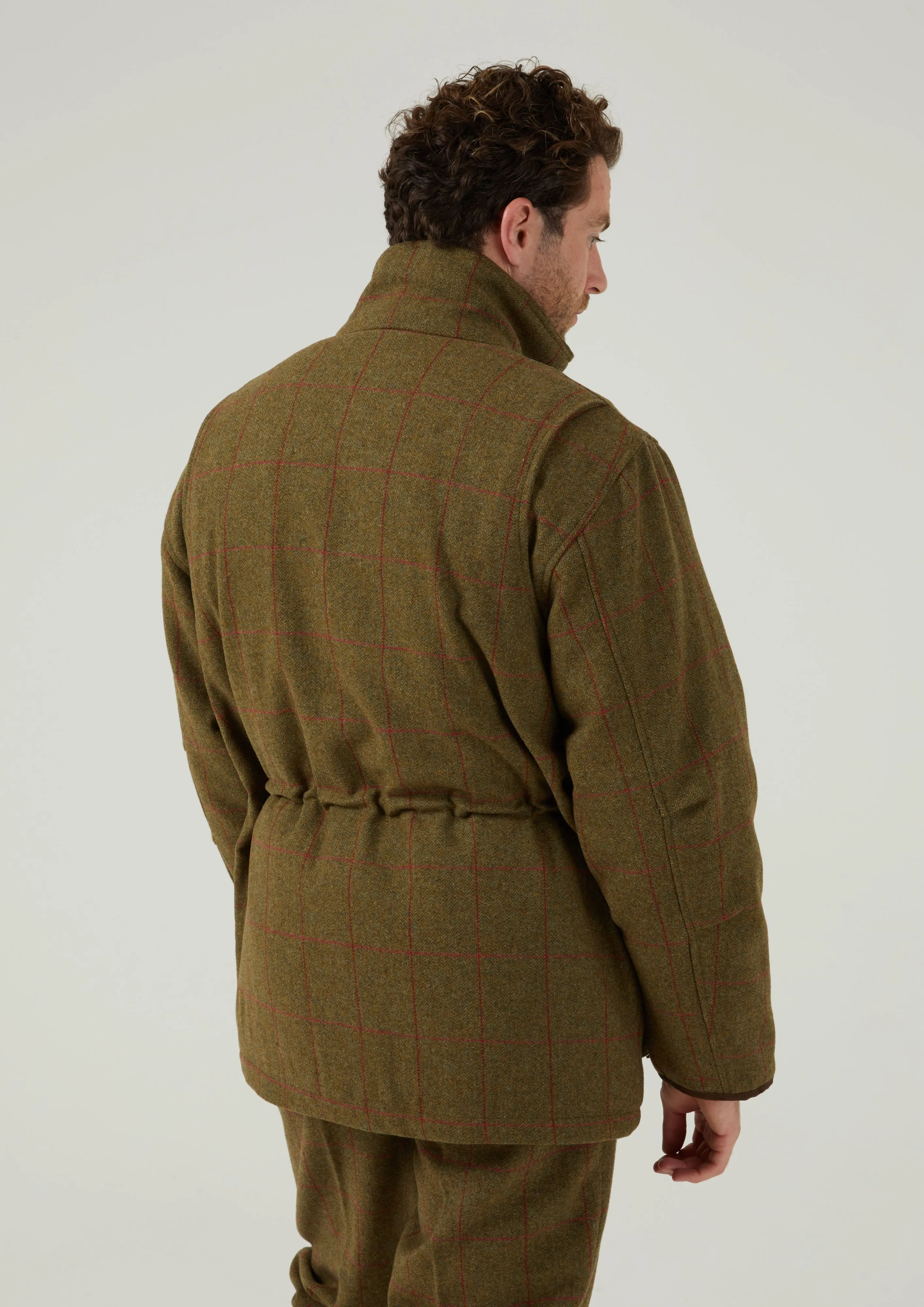 Combrook Men's Tweed Shooting Field Coat In Sage - Shooting Fit