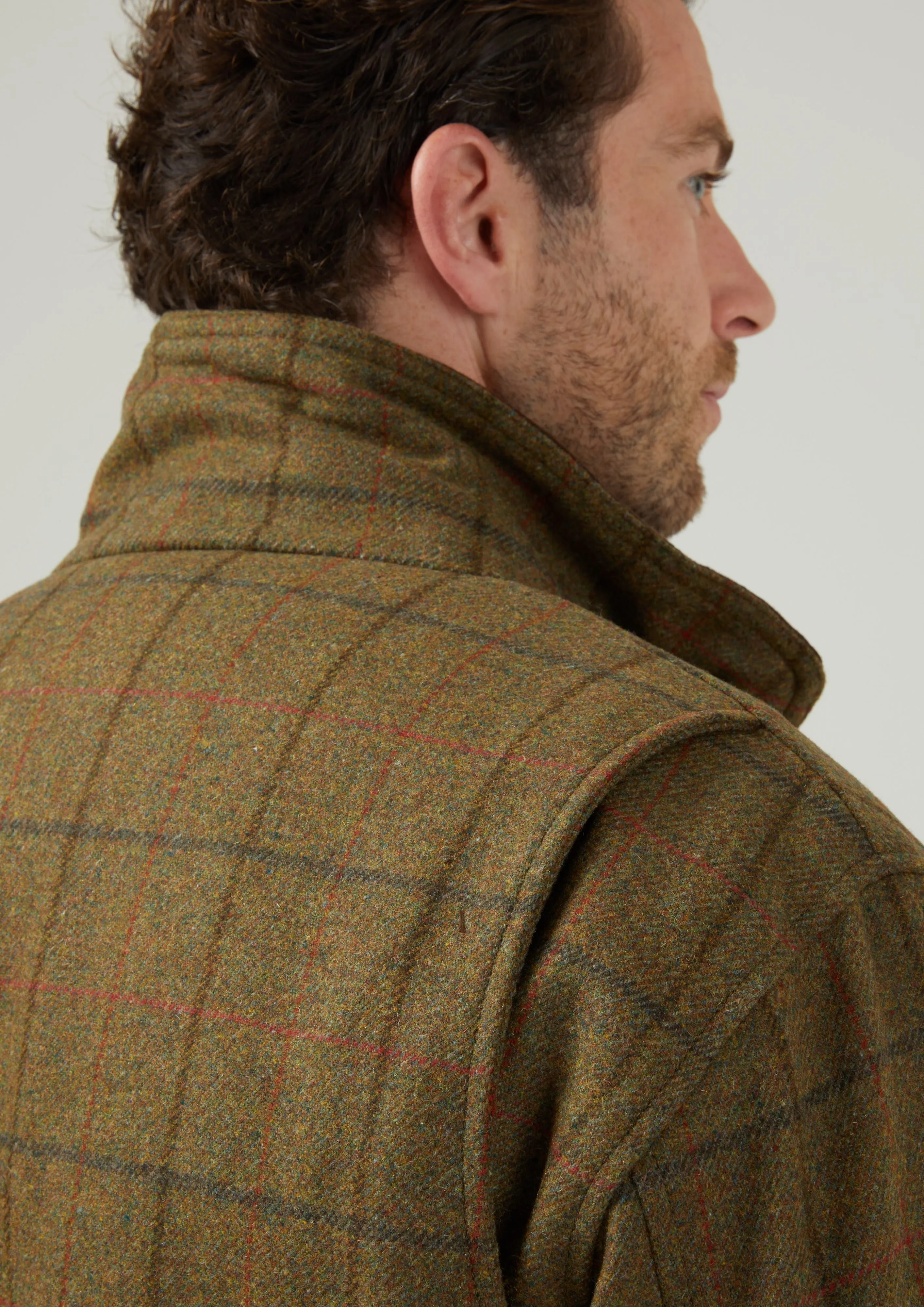 Combrook Men's Tweed Shooting Field Coat In Thyme - Shooting Fit