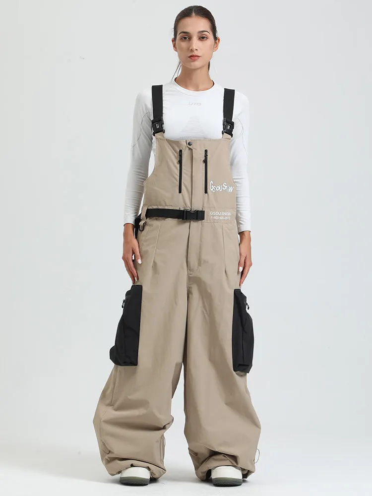 Cool Lady Extra-Baggy Snow Bibs Pants Alpine Freestyle Ski Overalls