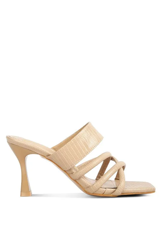 Criss Cross Strap Spool Heel Sandsals