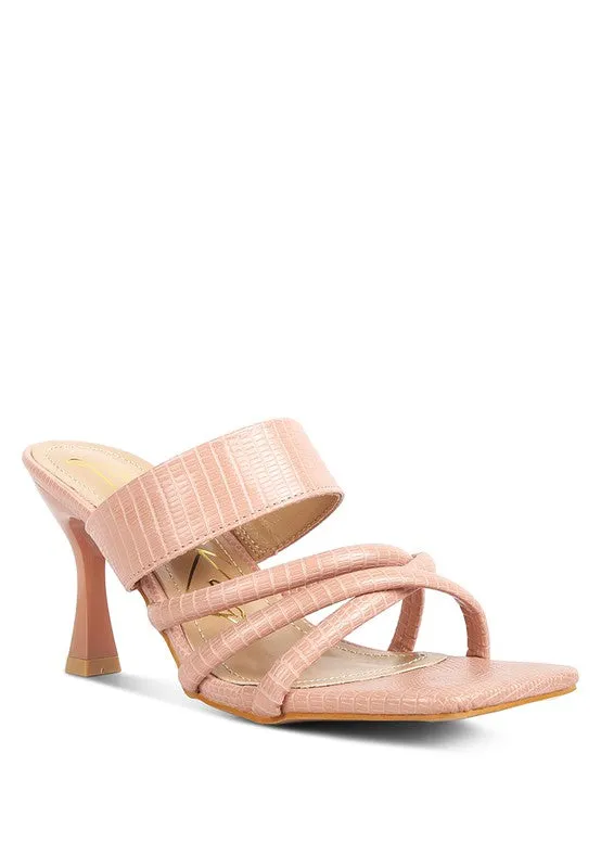 Criss Cross Strap Spool Heel Sandsals